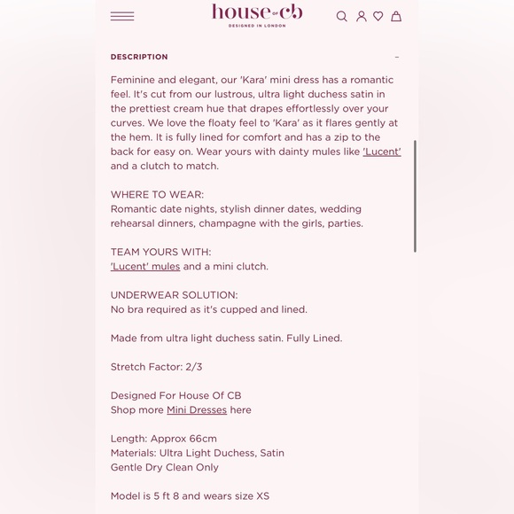 NWT House of CB Kara Mini Dress Vintage Cream - Picture 13 of 16